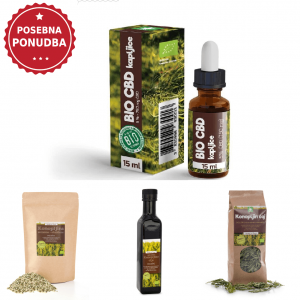 paket CBD - olje, kapljice in caj
